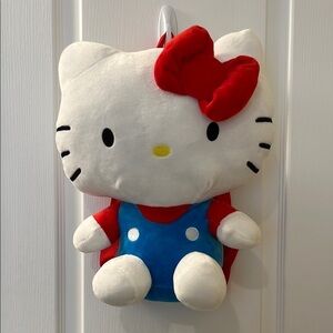 🆕 Hello Kitty Stuffed Plush Backpack Zip Pocket